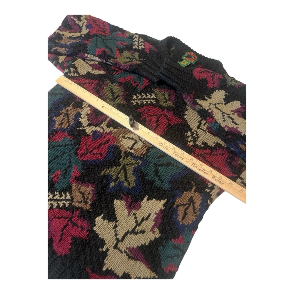 Vintage Boston Traders Fall Leaf Sweater XL Chunky Knit 90s Grandpa Pullover RD1 - Picture 4 of 5